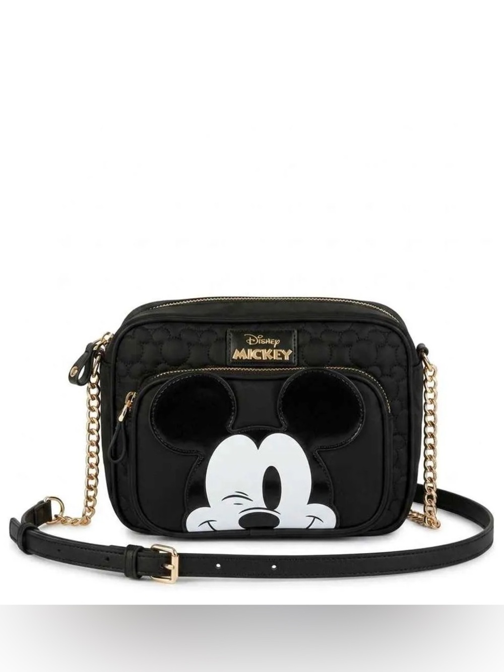 NWT Primark Disney Mickey Black Quilted Crossbody Bag
